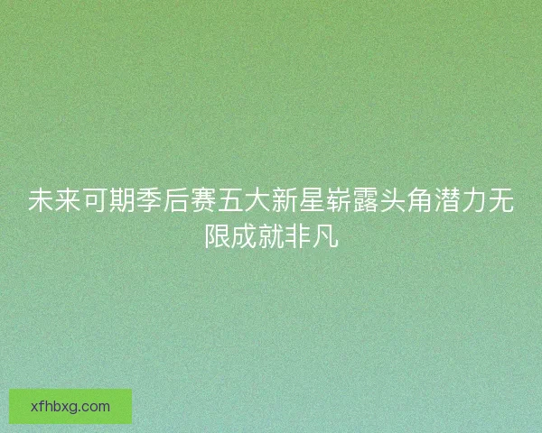 未来可期季后赛五大新星崭露头角潜力无限成就非凡